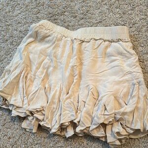 Cream Ruffled Skirt